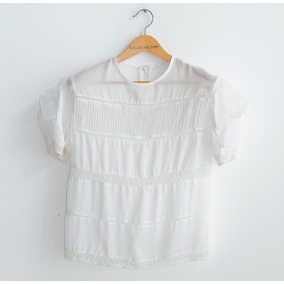 03. frill detailed blouse - white - free