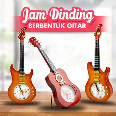 Qoo10 - JAM DINDING UNIK BENTUK GITAR KLASIK DAN GITAR 