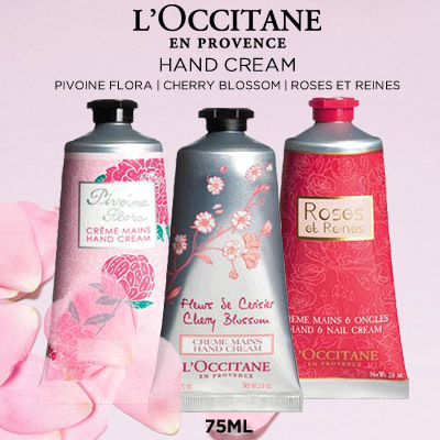 Loccitane Hand Cream 75ml Cherry Blossomroses Et Reines Pivoine Flora Hand Cream Up 3250