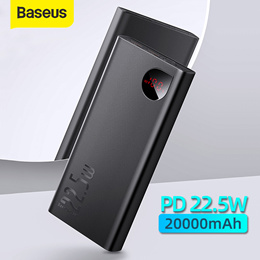 Baseus Mini Power Bank 20000mAh USB C PD QC 3.0 10000mAh Powerbank Portable External Battery Charger