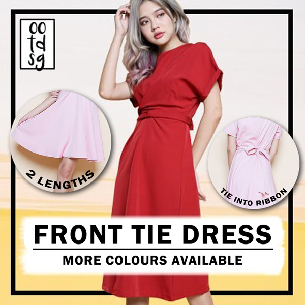 OOTD SG // Front Tie Dress // Available in 2 Lengths and 5 colours Deals for only S$28.9 instead of S$28.9