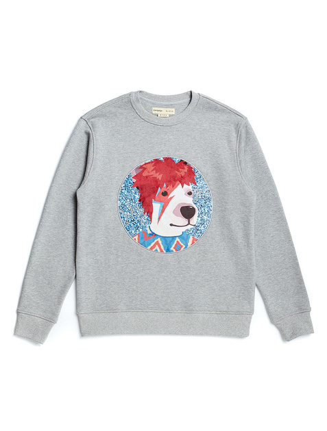 Qoo10 - beyond closet campaign David B Dog Patch Sweatshirt - Grey