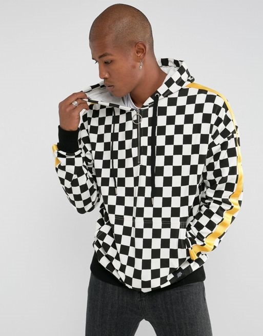 yellow checkerboard hoodie