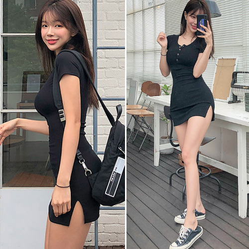 black mini summer dress