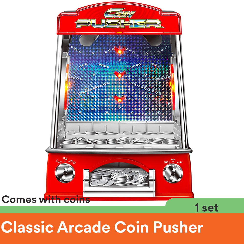 Qoo10 Classic Arcade Coin Pusher With Flashing Lights And Tilt Alarm Toys