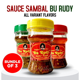 Bundle of 3 || BEST SAMBAL_Sauce Sambal Bu Rudy All Variant Flavors_HOT SPICY CHILLI Bu Rudy