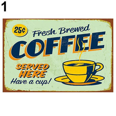 Qoo10 Vintage Metal Tin Coffee Sign Plaque Poster Bar Wall Pub