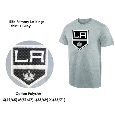 RBK Primary LA Kings Tshirt LTGrey