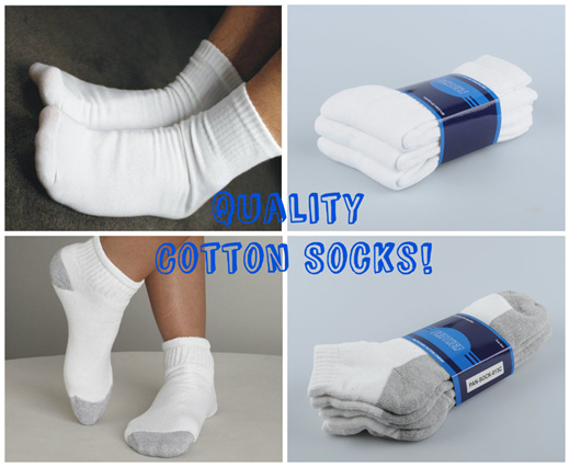 thick white cotton socks