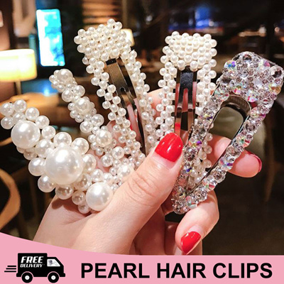 1/3/5/6Pcs 2019 UK Fashion Pearl Hair Clip Barrettes Women Hairpins Accessories 