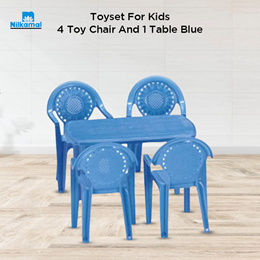 Nilkamal Toyset For Kids 4 Toy Chair And 1 Table- Blue