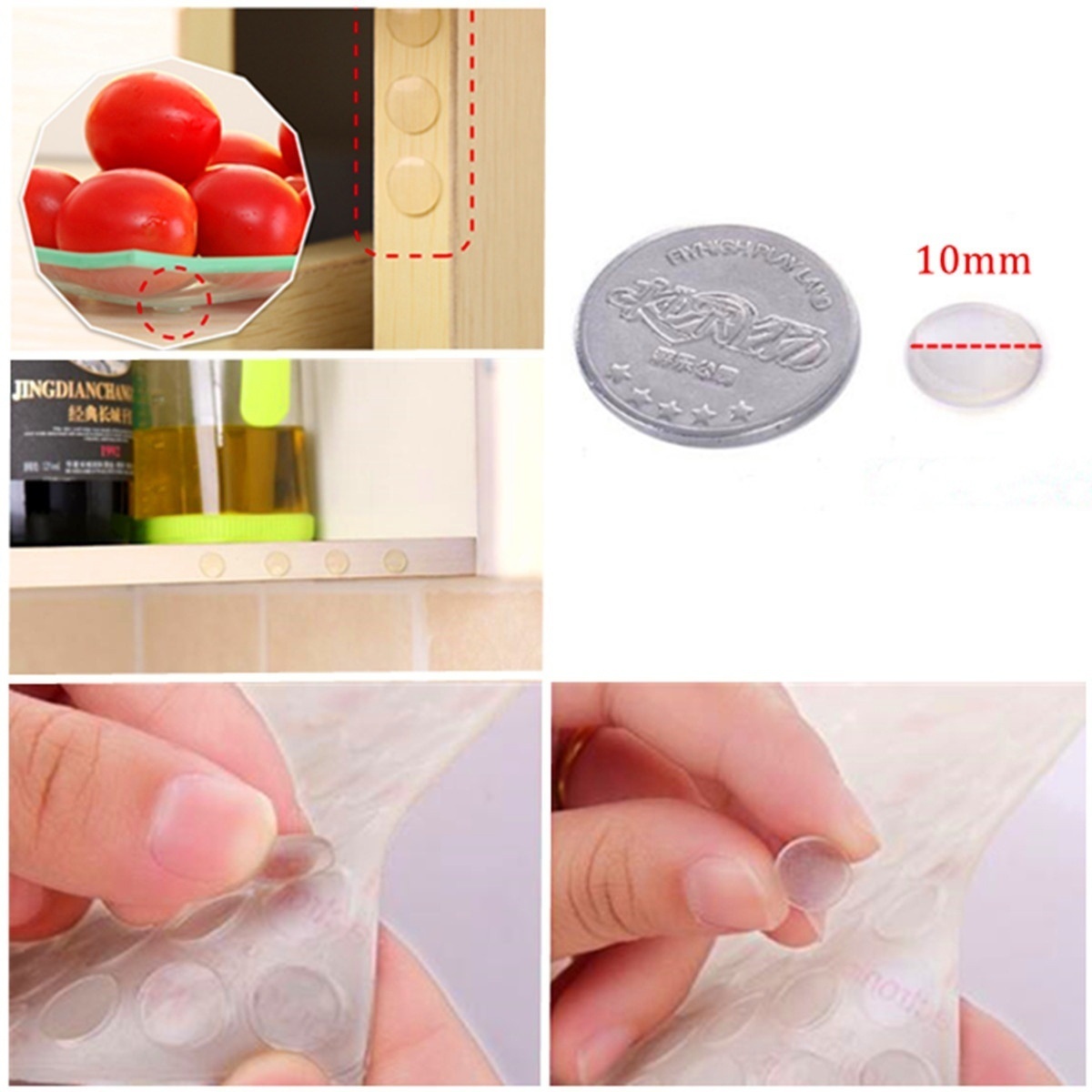 100pcs 3 8 Silicon Granule Pad Rubber Kitchen Cabinet Door Bumper Stop Cushion