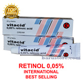 Vitacid Retinol 0.05% Beauty Cream Vitamin A for Anti Acne Scar Wrinkles Blemishes Skincare