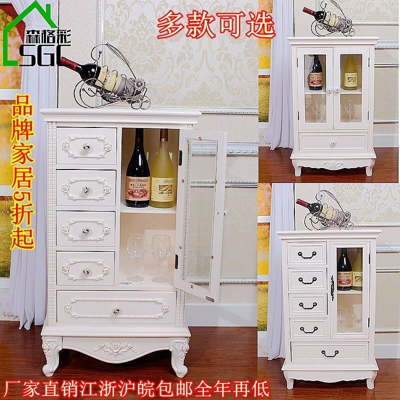 European French Wine Cabinets Solid Wood Side Chair Dining Room Side Cabinet Partition Cabinet Wine