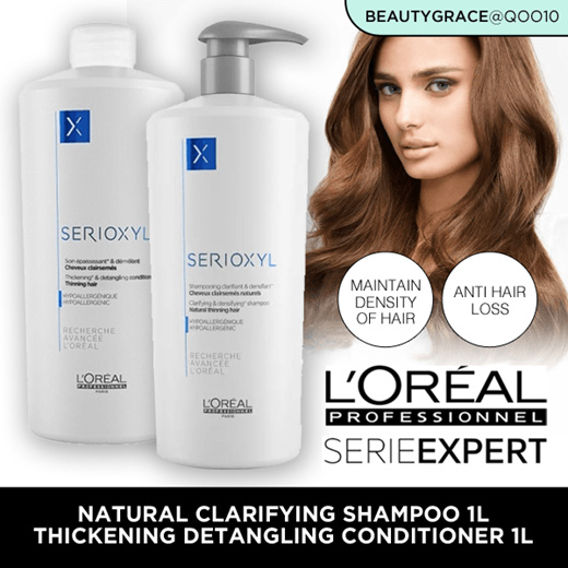 Qoo10 - Loreal Serioxyl Hypoallergenic Natural Clarifying Shampoo /  Conditione... : Hair Care
