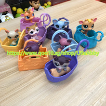 Mini Pet Shop LPS Animal Toys For Kids Short Hair Cat Dog Yellow Black Standing Cat Kitty Toys Set W