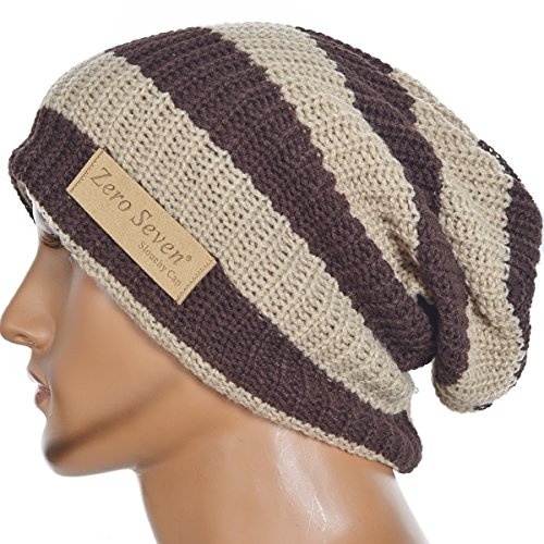 mens slouchy long beanie knit cap