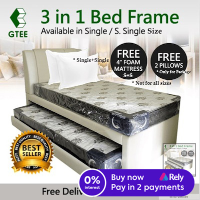 Qoo10 3 In 1 Pull Out Bed Frame, 2 In 1 Bed Frame