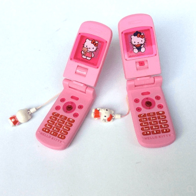 pink toy flip phone