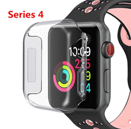 silicone soft case apple watch 44mm 40mm 42mm 38mm iwatch series 4 3 2 1 Ultra-thin Clear cover