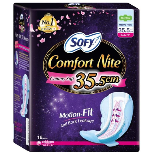  [[Bundle of 2]] Sofy Comfort Nite Cottony Soft (Body Fit) Slim Sanitary Pad with Wing