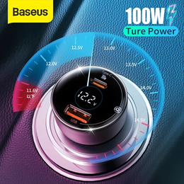 Baseus 100W LED Car Charger Phone Charger 4.0 3.0 PD 3.0 Fast Charging For iPhone Samsung Xiaomi