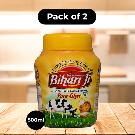 Qoo10 - Brij Gwala Pure Cow Desi Ghee 500Ml Jar Pack Of 2 : Groceries