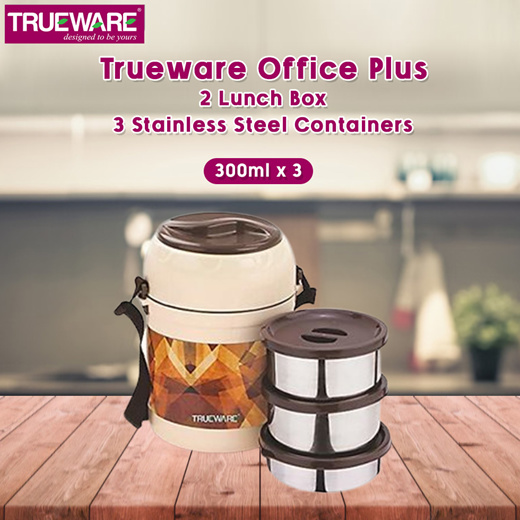 Buy Trueware Office Plus 2+1 Sky Stainless Steel Lunch Box Blue Container  Set Online At Best Price On Moglix