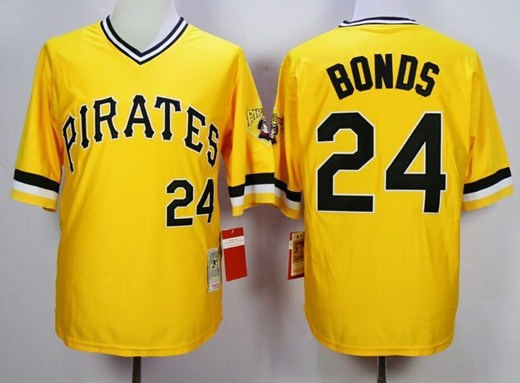 24 BARRY BONDS Pittsburgh Pirates MLB OF Black Throwback Jersey