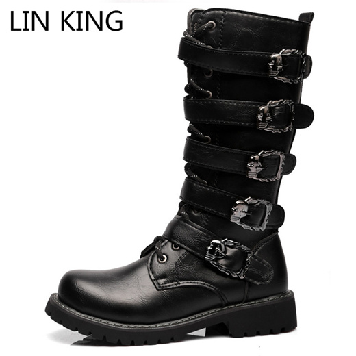 mens long black boots