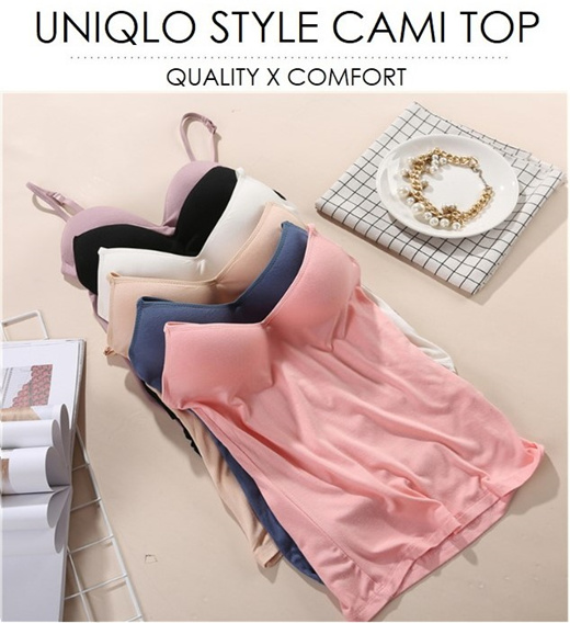 Qoo10 - Uniqlo Style V Neck Padded Camisole Bra Top : Women's Clothing