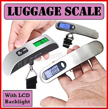 Travel Handheld Luggage Scale Portable Baggage Weighing Weight Organizer - LCD Backlight