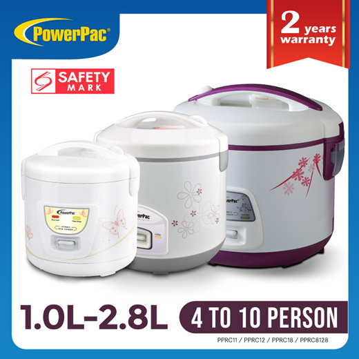 powerpac 1l rice cooker with steamer