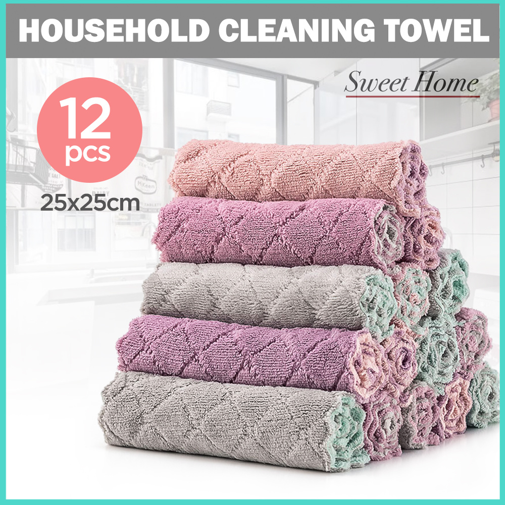 Qoo10 Bundle Of 12 Household Cleaning Cloth Kitchen Dish Washing   1456962486.g 0 W G 