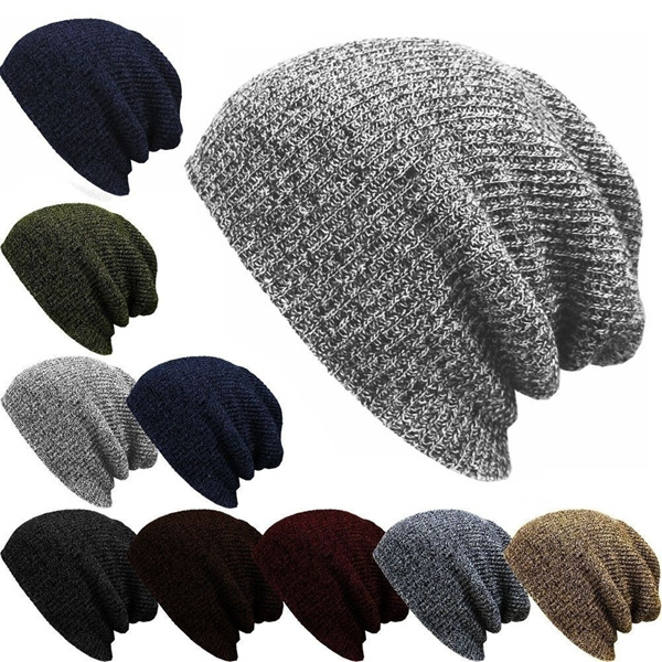 Man/Woman Casual Unisex Knit Baggy Beanie Winter Hat Ski Slouchy Chic Knitted Cap Skull Cotton Croch Deals for only S$11 instead of S$11