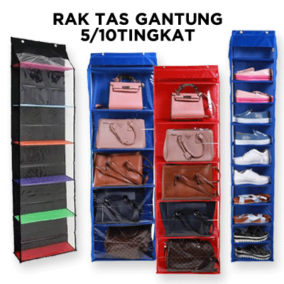 Qoo10 Gratis ongkir Rak tas gantung 5 tingkat rak sepatu gantung 10 ting. Furniture Deko