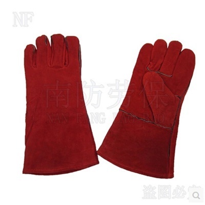 long red leather gloves