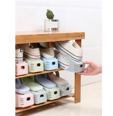 Qoo10 Shoe Holder Double Deck Integral Shoe Rack Simple Plastic Shoe Storage Furniture Deco