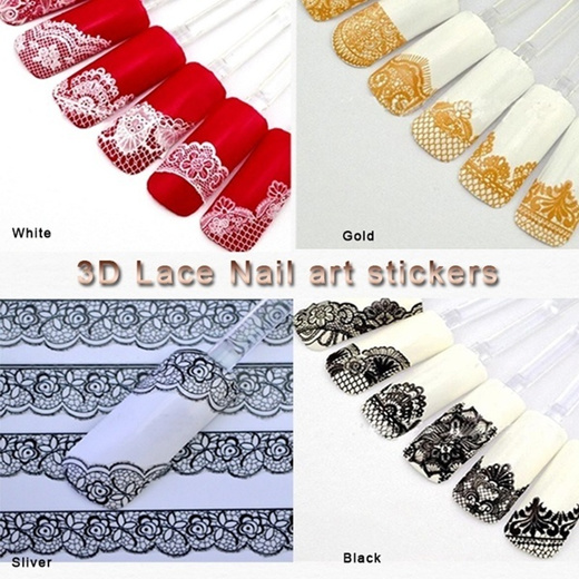 nail stickers lace