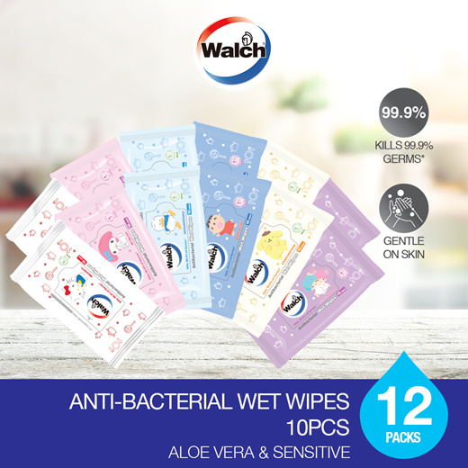 Qoo Limited Edition Walch X Sanrio Anti Bacterial Wet Wipes S