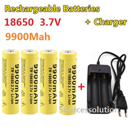 4pcs 18650 3.7V 9900mAh Li-ion Rechargeable Battery EU Charger Indicator    JP 