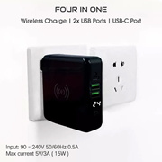 Bestofine Wireless Powerbank Charger With 3 Amp Wireless Charging Capacity 9600Mah With Lithium Ion