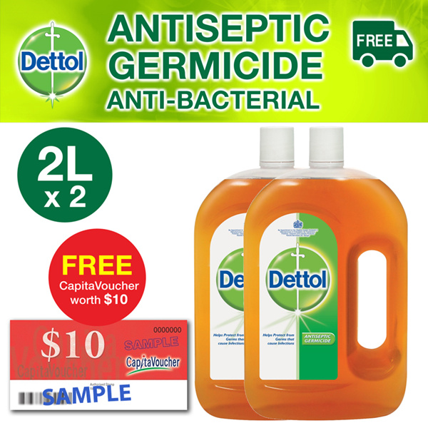 Dettol Antiseptic Germicide 2L x 2 Deals for only S$45.9 instead of S$45.9