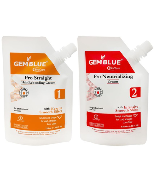 Qoo10 - Gemblue Biocare Pro Straight hair Rebonding cream + Pro  Neutrializing ... : Hair / Body / Na...