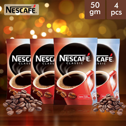 (Pack of 4) Nescafe Classic Instant Coffee (50gm Each)