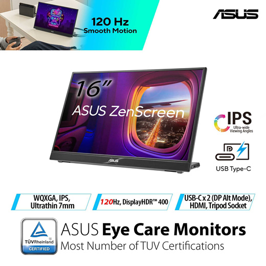 ASUS ZenScreen MB16QHG｜Monitors｜ASUS Global