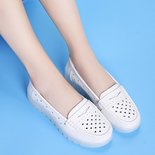 Qoo10 - Nurse Shoes Women's Soft Leather Shoes Flats Hospital Shoes ...