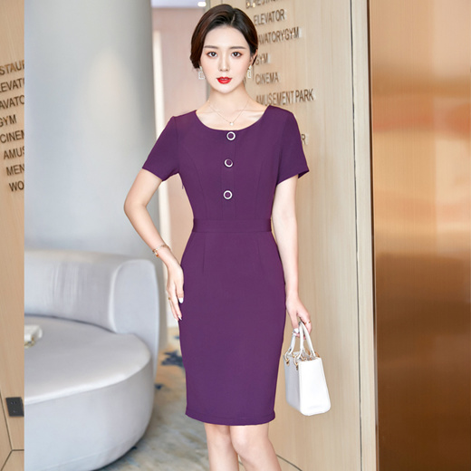 sale Fashion Styles Summer Short Sleeve Dresses Slim Hips Elegant Purp :  Women's Clothing - Qoo10
