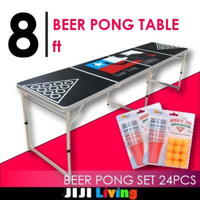 8ft Beer Pong Table Leisure Entertainment Drinking Games Foldable