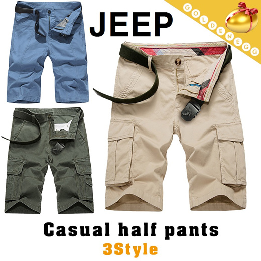 Qoo10 - GUY Fashion◇Jeep Half Pants for Men◇Cotton Short Pants/Casual n  Comfor : Men's Clothing